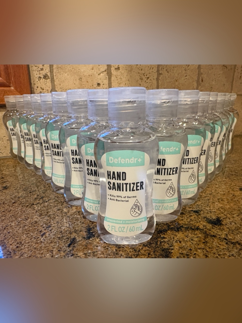 Lot of 48 Defendr+ Hand Sanitizers 2 Ounce Each Travel Size Anti-Bacterial